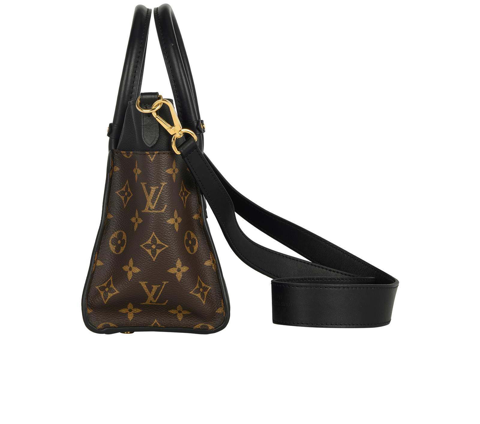 On My Side PM, &pound;1,900, Handbags, Black, Coated Canvas/Leather, Bottom view